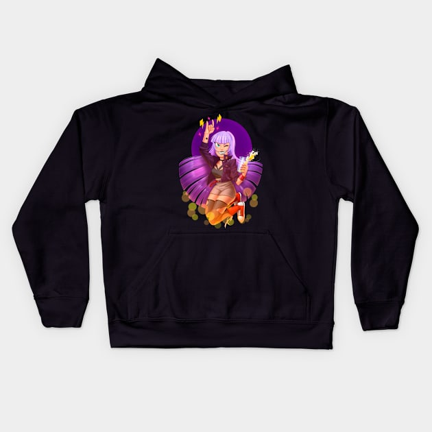 Thunder girl Kids Hoodie by juanotron